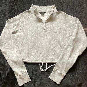 Gray pull over half zip up